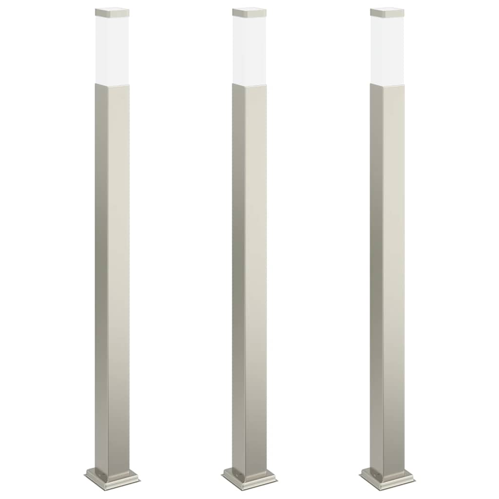 Vidaxl bolderverlichting 3 stuks 110 cm rvs ip44