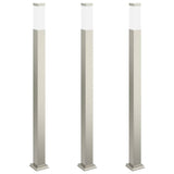 Vidaxl bolderverlichting 3 stuks 110 cm rvs ip44