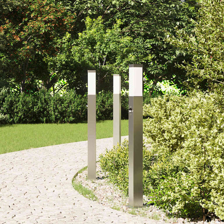 Vidaxl bolderverlichting met sensor 3 stuks 80 cm rvs ip44