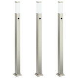 Vidaxl bolderverlichting met sensor 3 stuks 110 cm rvs ip44