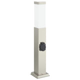 Vidaxl bolderarmatuur met stopcontact 50 cm rvs ip44