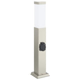Vidaxl bolderarmatuur met stopcontact 50 cm rvs ip44