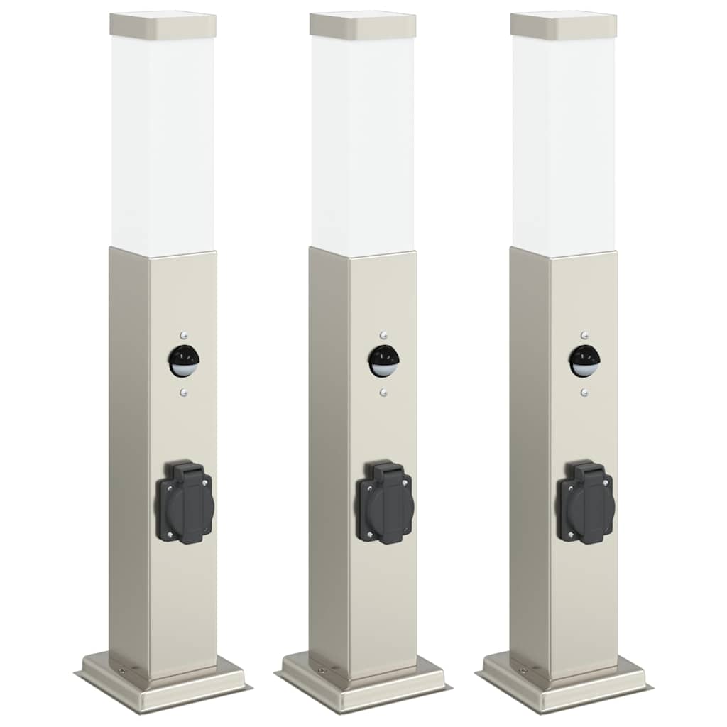 Vidaxl bolderverlichting met sensor en stopcontact 3 stuks 50 cm