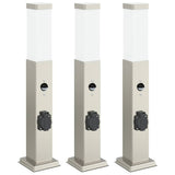 Vidaxl bolderverlichting met sensor en stopcontact 3 stuks 50 cm