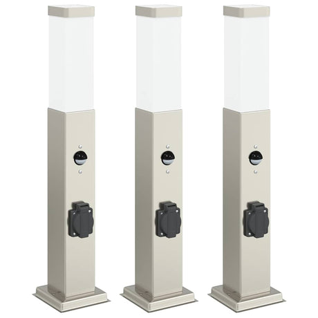 Vidaxl bolderverlichting met sensor en stopcontact 3 stuks 50 cm