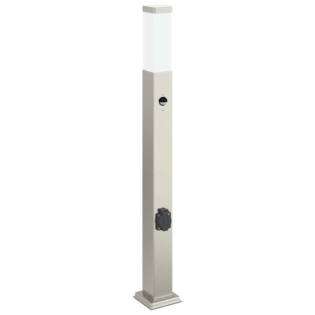 Vidaxl bolderarmatuur met sensor en stopcontact 80 cm roestvrij staal ip44