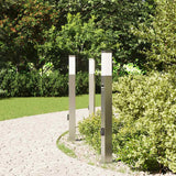 Vidaxl bolderverlichting met sensor en stopcontact 3 stuks 80 cm roestvrij staal ip44