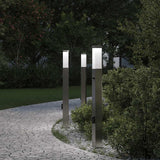 Vidaxl bolderverlichting met sensor en stopcontact 3 stuks 80 cm roestvrij staal ip44