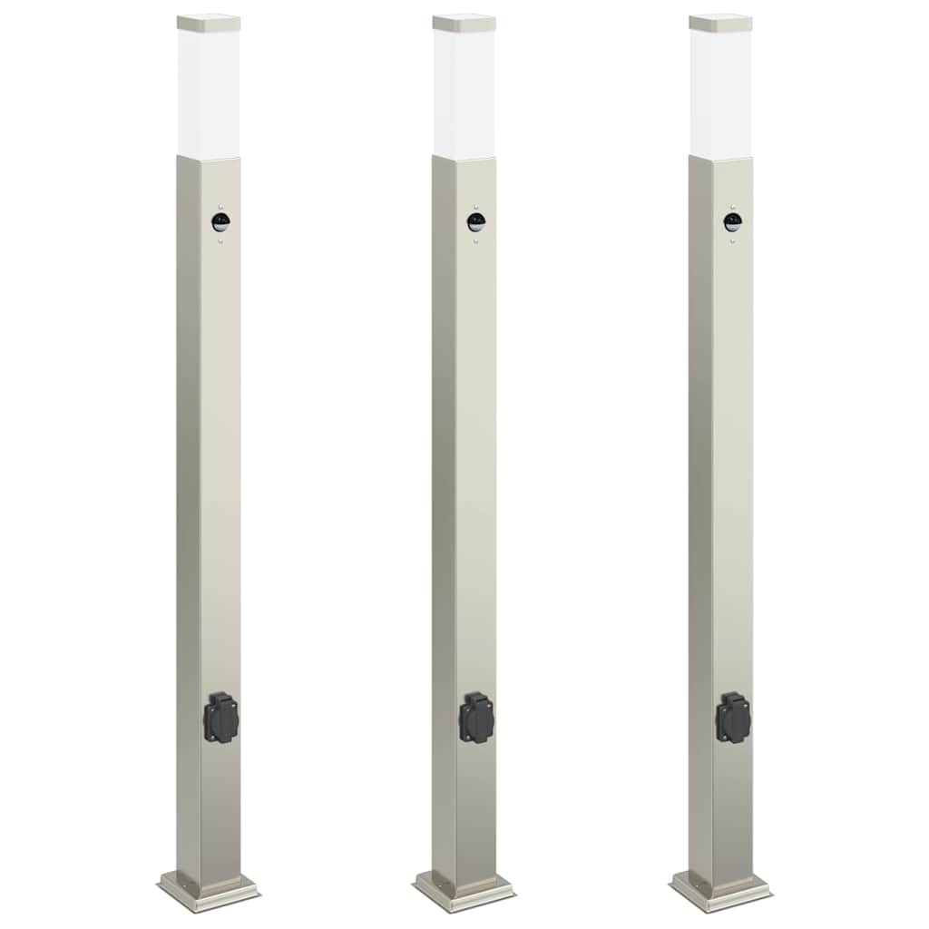 Vidaxl bolderverlichting met sensor en stopcontact 3 stuks 110 cm