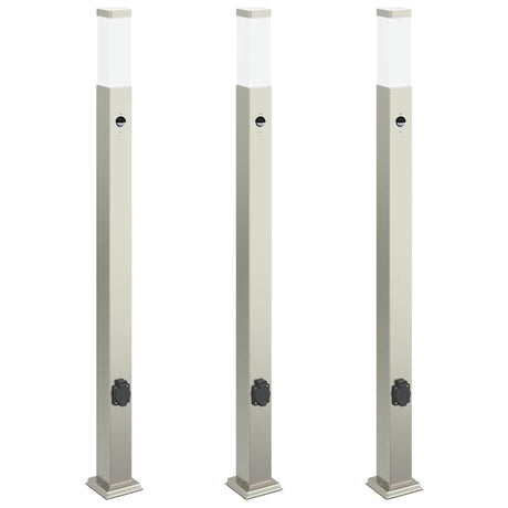 Vidaxl bolderverlichting met sensor en stopcontact 3 stuks 110 cm