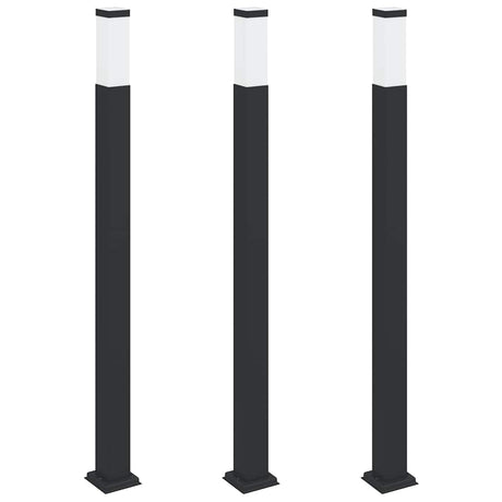 Vidaxl bolderverlichting 3 stuks 110 cm zwart ip44