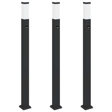 Vidaxl bolderverlichting met sensor 3 stuks 110 cm zwart ip44