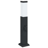 Vidaxl bolderarmatuur met stopcontact 50 cm zwart ip44