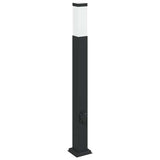 Vidaxl bolderarmatuur met stopcontact 80 cm zwart ip44