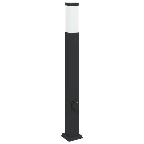 Vidaxl bolderarmatuur met stopcontact 80 cm zwart ip44