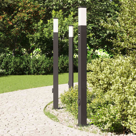 Vidaxl bolderverlichting met sensor en stopcontact 3 stuks 110cm zwart