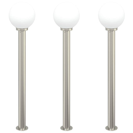 Vidaxl bolderverlichting 3 stuks 120 cm rvs ip44