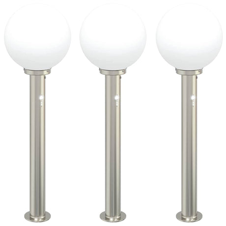 Vidaxl bolderverlichting met sensor 3 stuks 80 cm rvs ip44