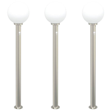 Vidaxl bolderverlichting met sensor 3 stuks 120 cm rvs ip44