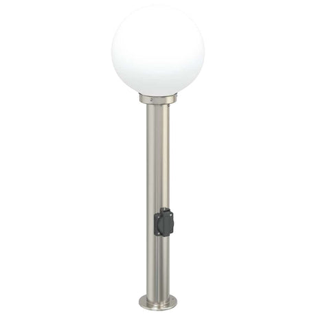 Vidaxl bolderarmatuur met stopcontact 80 cm rvs ip44
