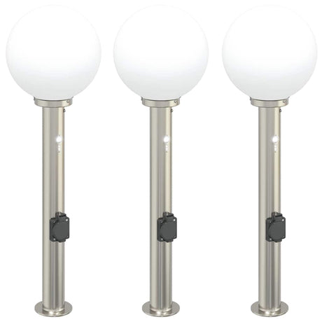 Vidaxl bolderverlichting met sensor en stopcontact 3 stuks 80 cm