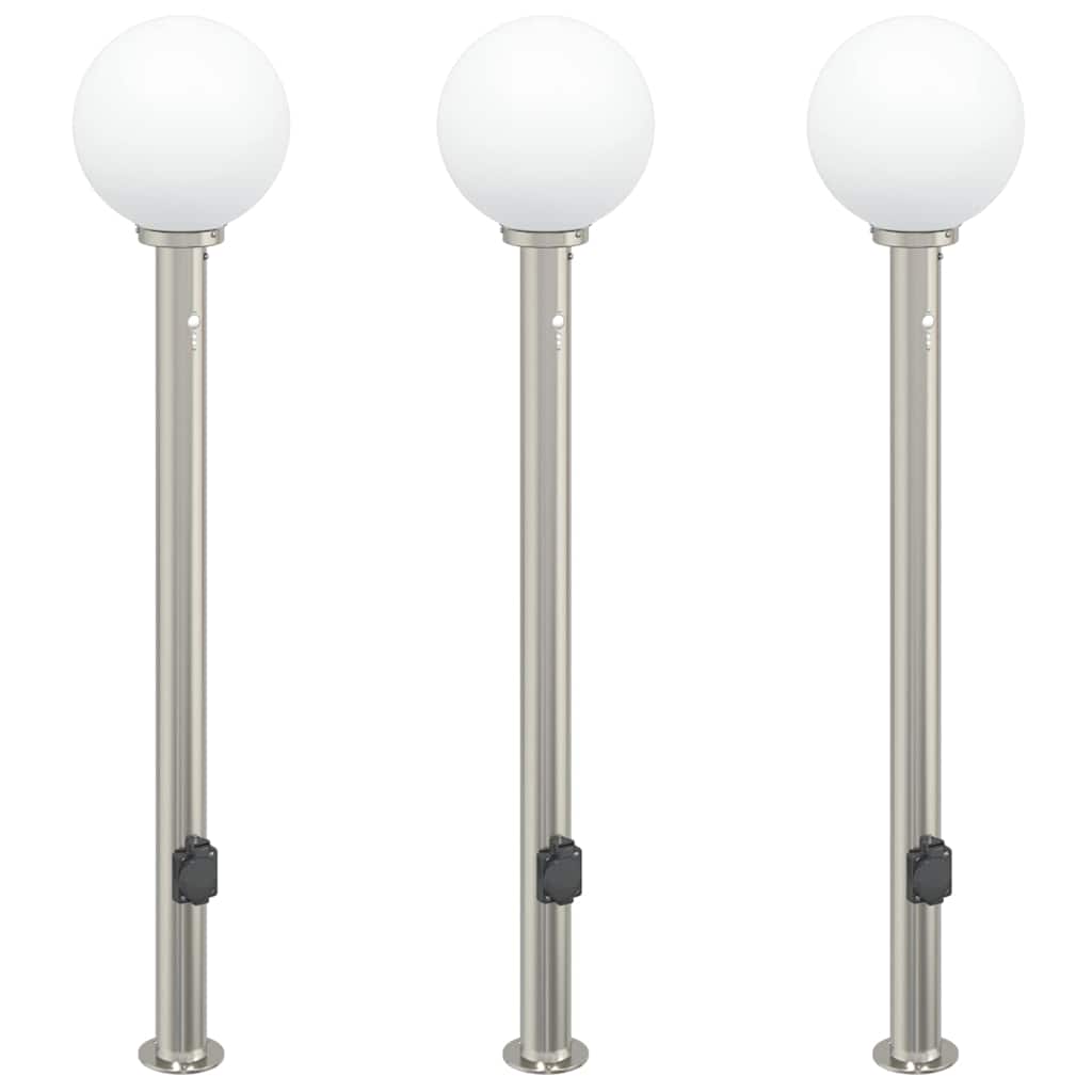 Vidaxl bolderverlichting met sensor en stopcontact 3 stuks 120 cm