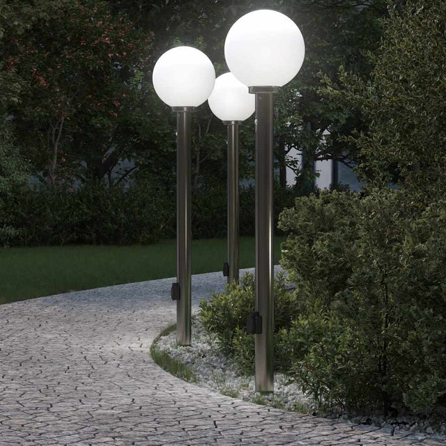 Vidaxl bolderverlichting met sensor en stopcontact 3 stuks 120 cm