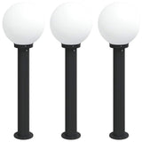 Vidaxl bolderverlichting 3 stuks 80 cm zwart ip44
