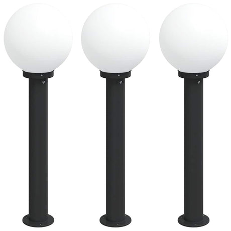 Vidaxl bolderverlichting 3 stuks 80 cm zwart ip44