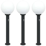 Vidaxl bolderverlichting met sensor 3 stuks 80 cm zwart ip44