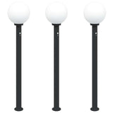 Vidaxl bolderverlichting met sensor 3 stuks 120 cm zwart ip44