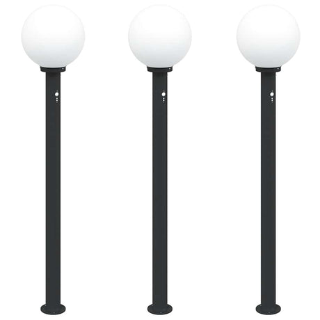Vidaxl bolderverlichting met sensor 3 stuks 120 cm zwart ip44
