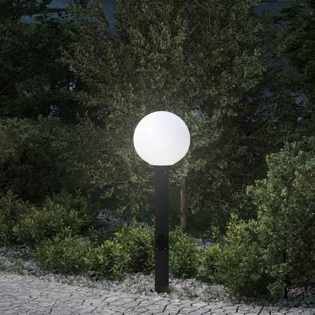 Vidaxl bolderarmatuur met stopcontact 80 cm zwart ip44