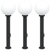 Vidaxl bolderverlichting met stopcontact 3 stuks 80 cm zwart ip44