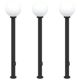 Vidaxl bolderverlichting met stopcontact 3 stuks 120 cm zwart ip44