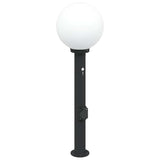 Vidaxl bolderarmatuur met sensor en stopcontact 80 cm zwart ip44