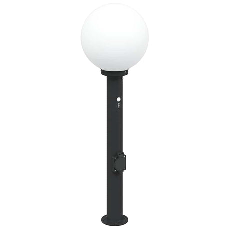 Vidaxl bolderarmatuur met sensor en stopcontact 80 cm zwart ip44