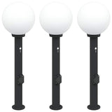 Vidaxl bolderverlichting met sensor en stopcontact 3 stuks 80 cm zwart ip44