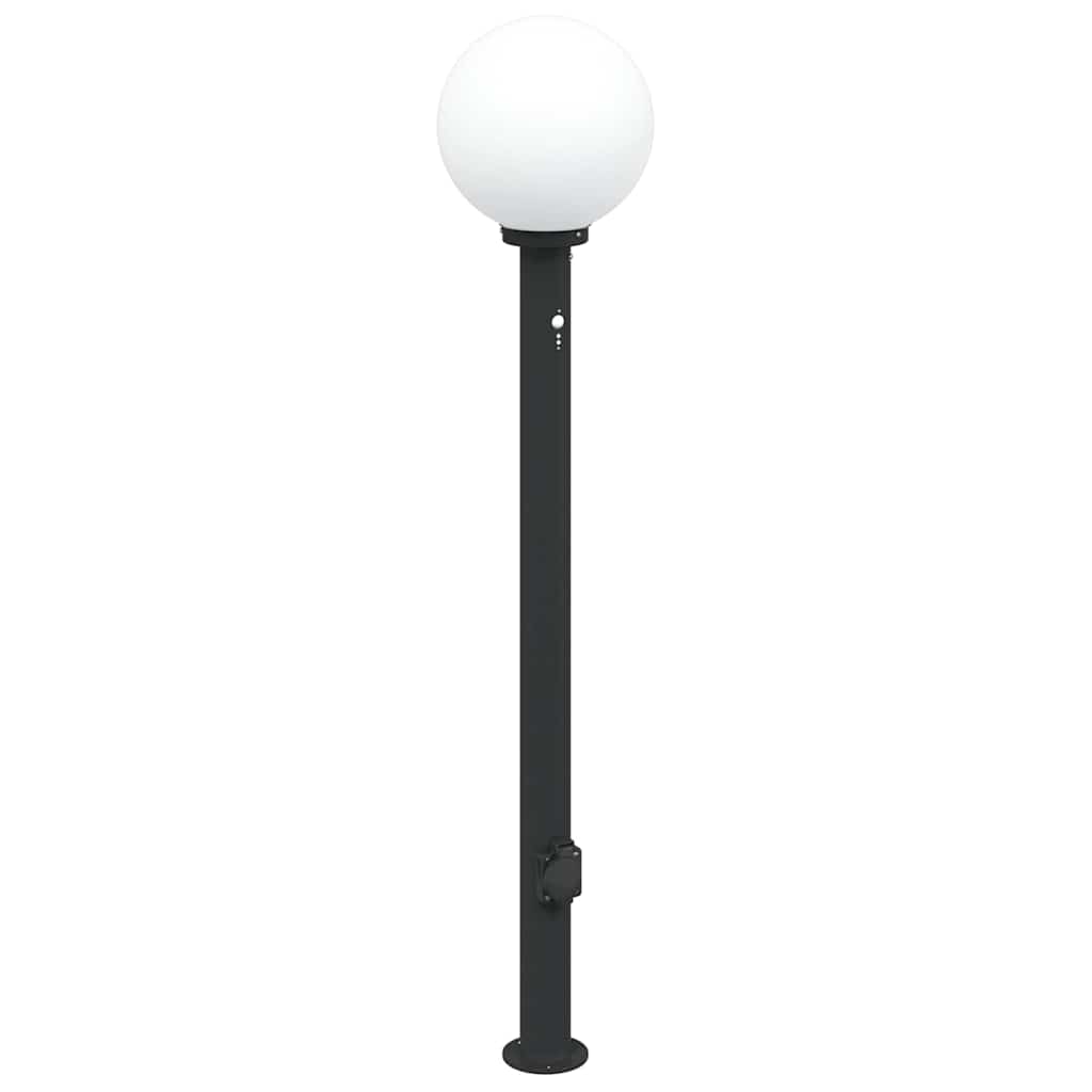 Vidaxl bolderarmatuur met sensor en stopcontact 120 cm zwart ip44