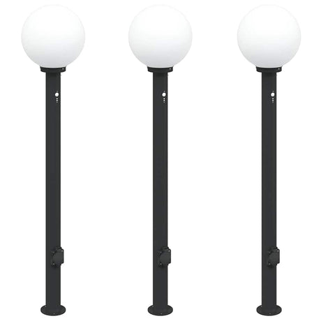 Vidaxl bolderverlichting met sensor en stopcontact 3 stuks 120cm zwart