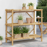Vidaxl rek 3-laags 100x40x90 cm bamboe