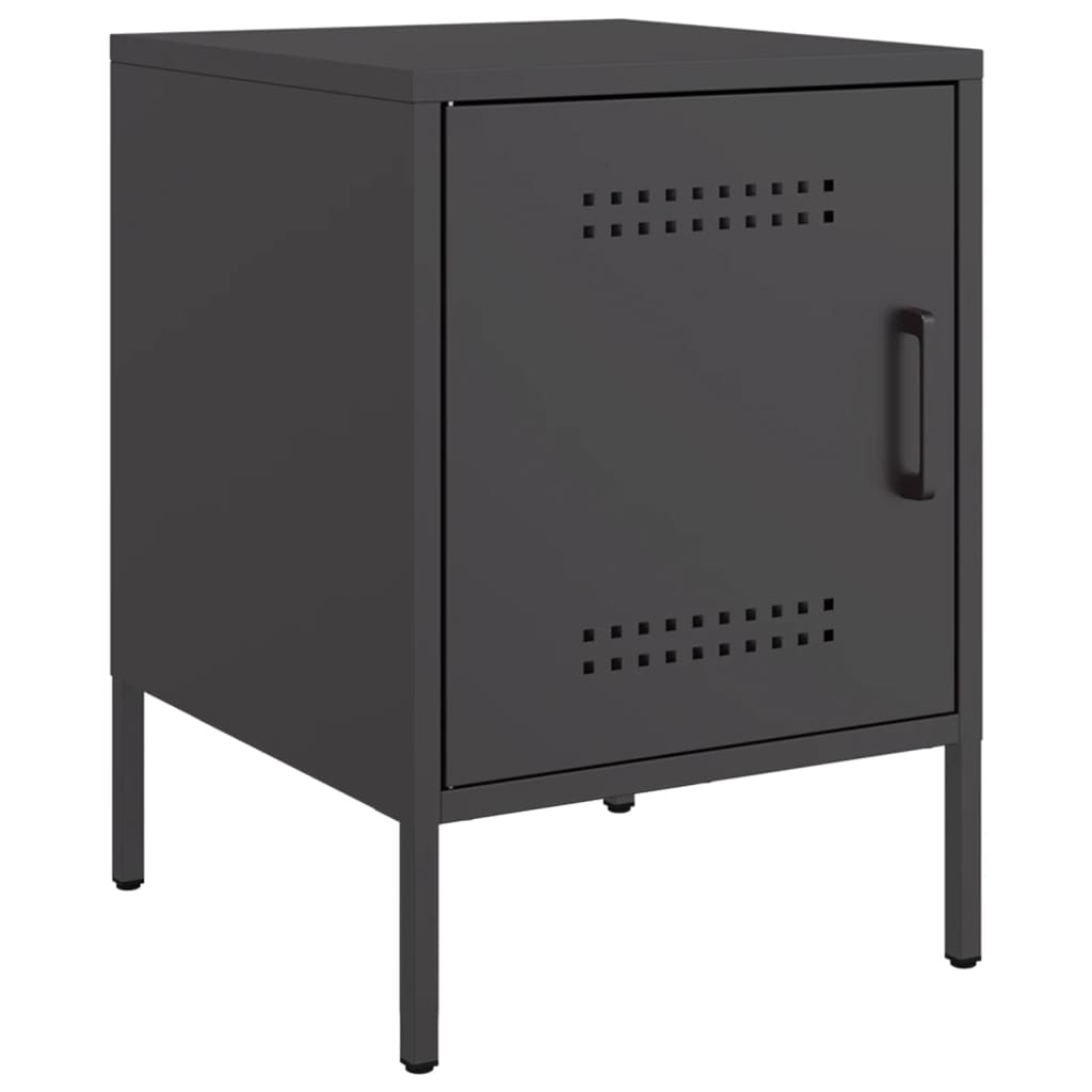 Vidaxl nachtkastjes 2 st 36x39x50,5 cm staal zwart