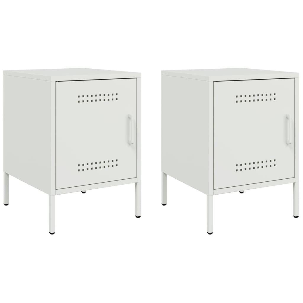 Vidaxl nachtkastjes 2 st 36x39x50,5 cm staal wit