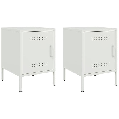 Vidaxl nachtkastjes 2 st 36x39x50,5 cm staal wit