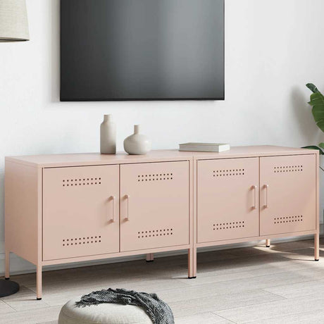 Vidaxl tv-meubelen 2 st 68x39x50,5 cm staal roze