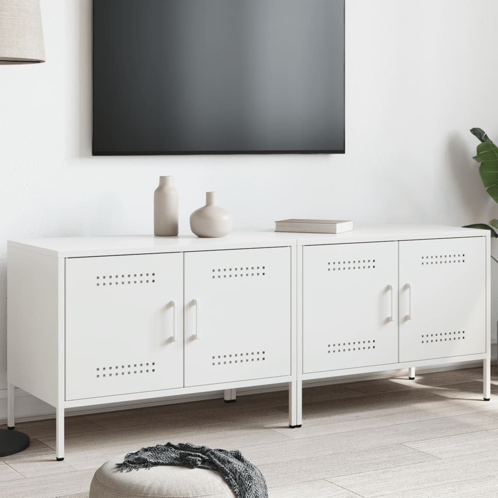Vidaxl tv-meubelen 2 st 68x39x50,5 cm staal wit
