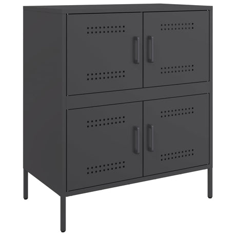 Vidaxl dressoir 68x39x79 cm staal zwart