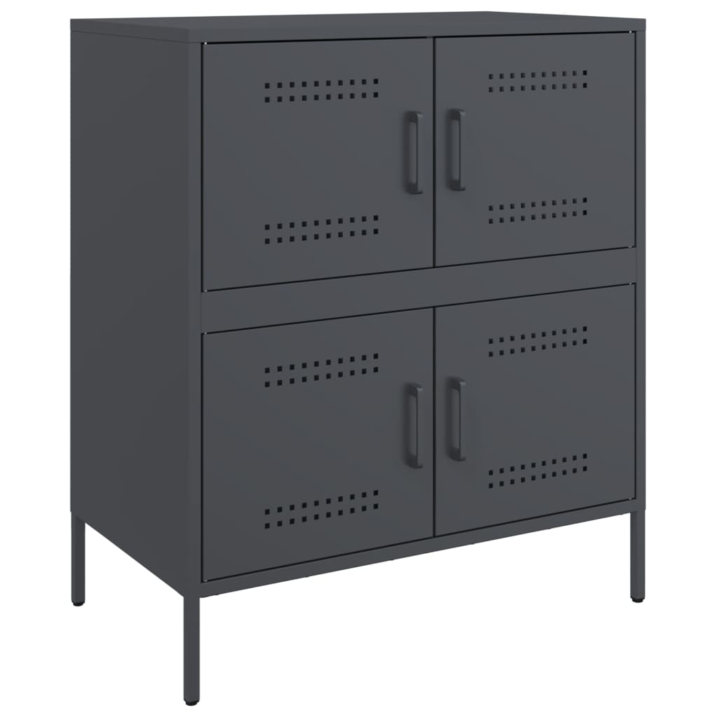 Vidaxl dressoir 68x39x79 cm staal antracietkleurig