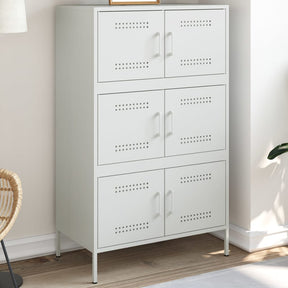 Vidaxl hoge kast 68x39x113 cm staal wit