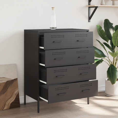 Vidaxl dressoir 68x39x89 cm staal zwart
